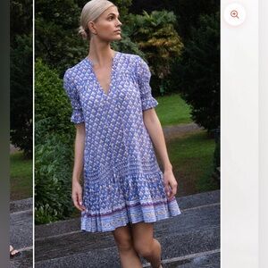 Oliphant Blue Floral Mini Dress